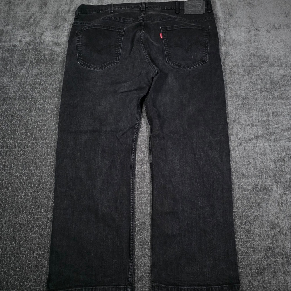 Levis 569 Loose Baggy Jeans Mens 42x30 Fits 40x28 Black Denim Stretch Emo Skater